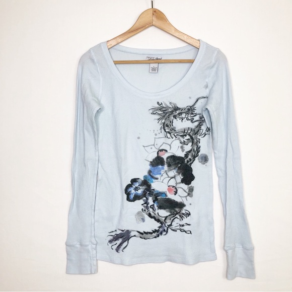 Lucky Brand Light Blue thermal, graphic, long sleeve T-shirt - Picture 9 of 9